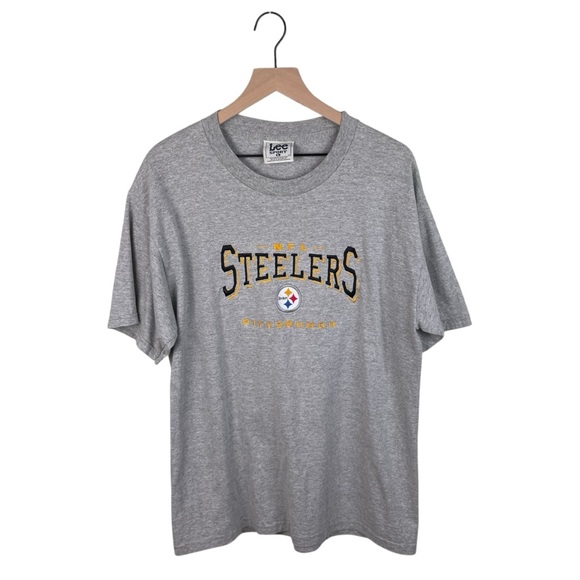 Vintage 90s Lee Sports NFL Pittsburgh Steelers Embroidered Tee Men's Size Large - Picture 1 of 6